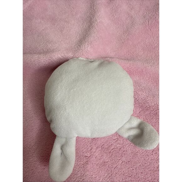 Chick Pea Pink White Sleep Bunny Rabbit Lovey Security Blanket Square 14" x 15" - Picture 3 of 7